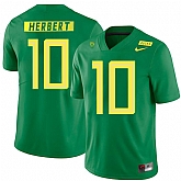 Oregon Ducks 10 Justin Herbert Apple Green Nike College Football Jersey Dzhi,baseball caps,new era cap wholesale,wholesale hats